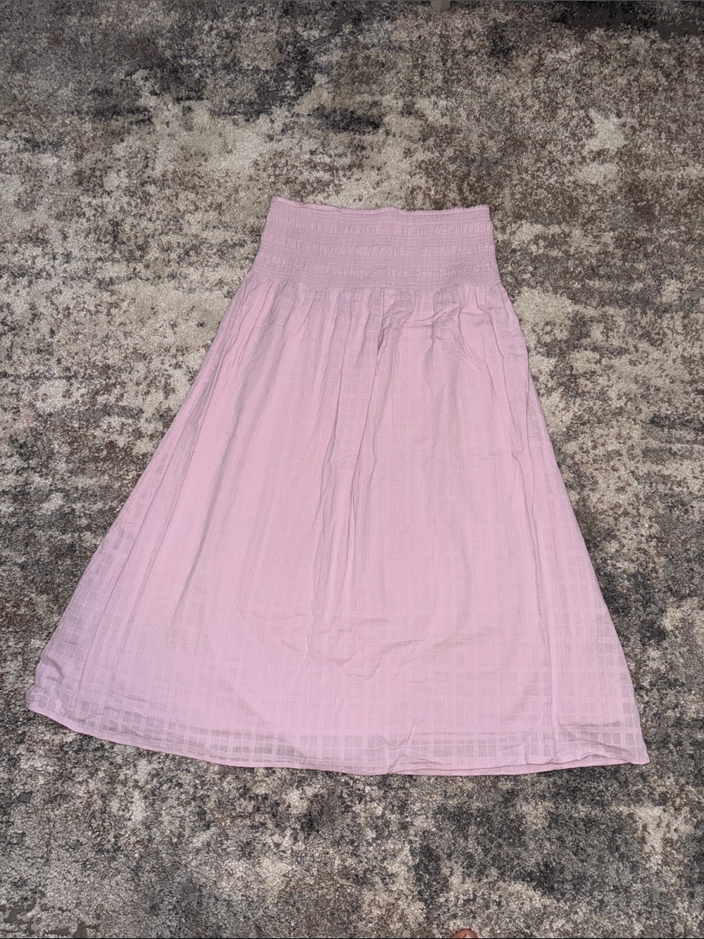 American Eagle Outfitters Light Pink Smocked Midi Skirt - Picture 6 of 7